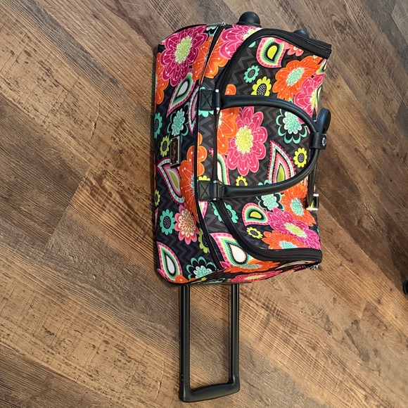 Vera Bradley Black and Multicolor Floral Travel Bag - Picture 2 of 6